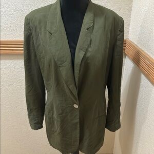 Connection Point of View Olive Green Women's Blazer Size M!